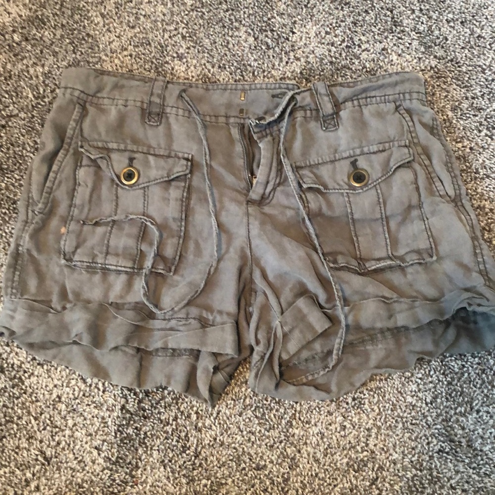 Military green shorts